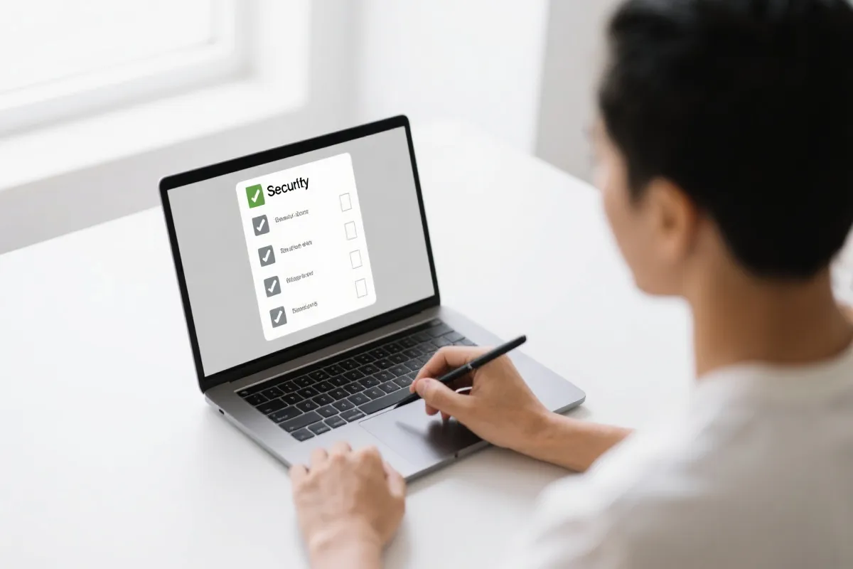 用户进行安全检查清单核对示意图